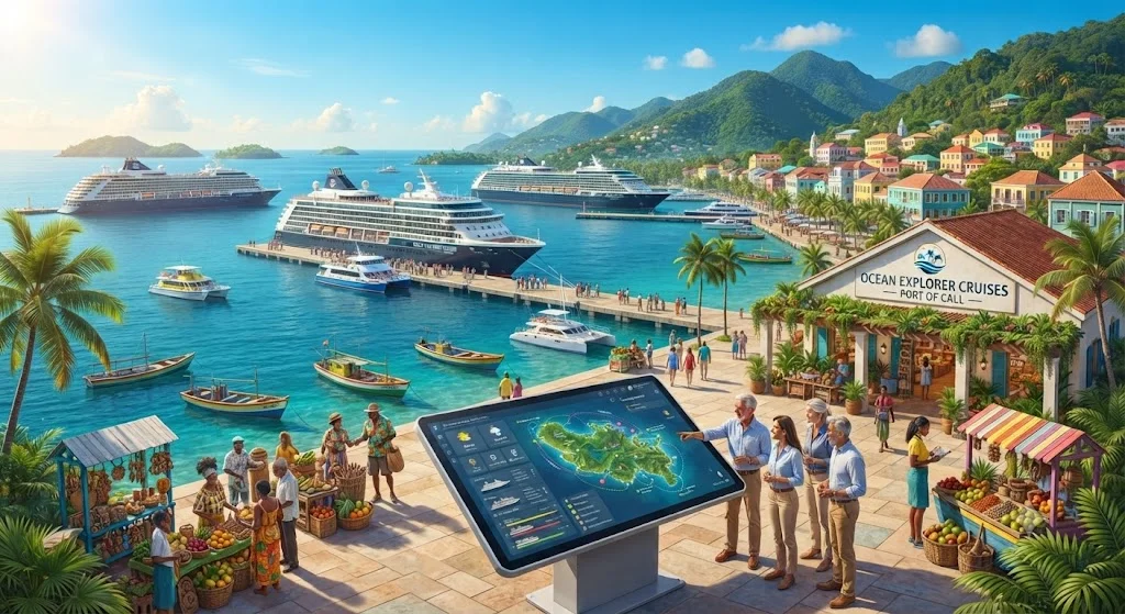 Caribbean island port