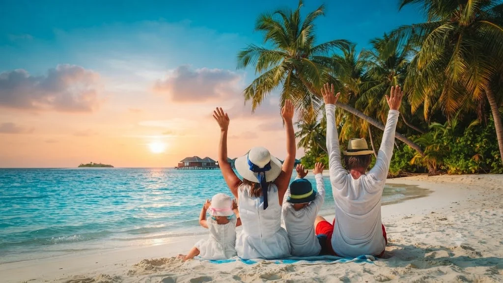 Family enjoying a vacation