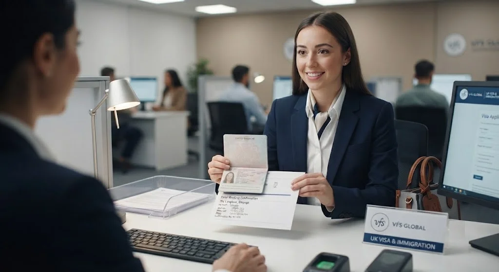 Applicant at a visa application appointment